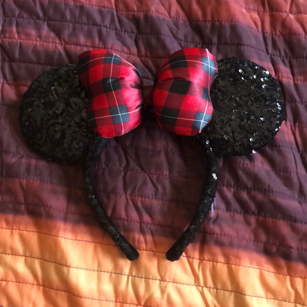 Plaid Mickey Ears like new Disneyland